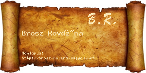Brosz Rovéna névjegykártya